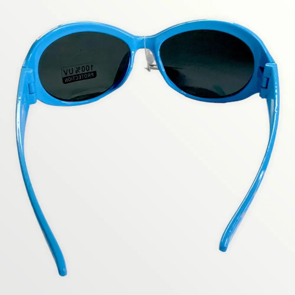 Kids Sunglasses 100% UV Protection Green & Blue Retro Frames & White Polka Dots